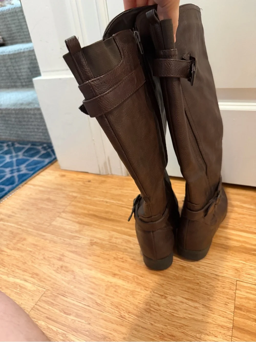 Life Stride Women's Dark Brown Over-the-Knee Buckle Boots